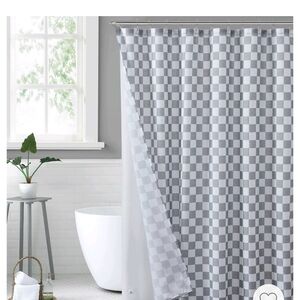 Checkered Gray Shower Curtain